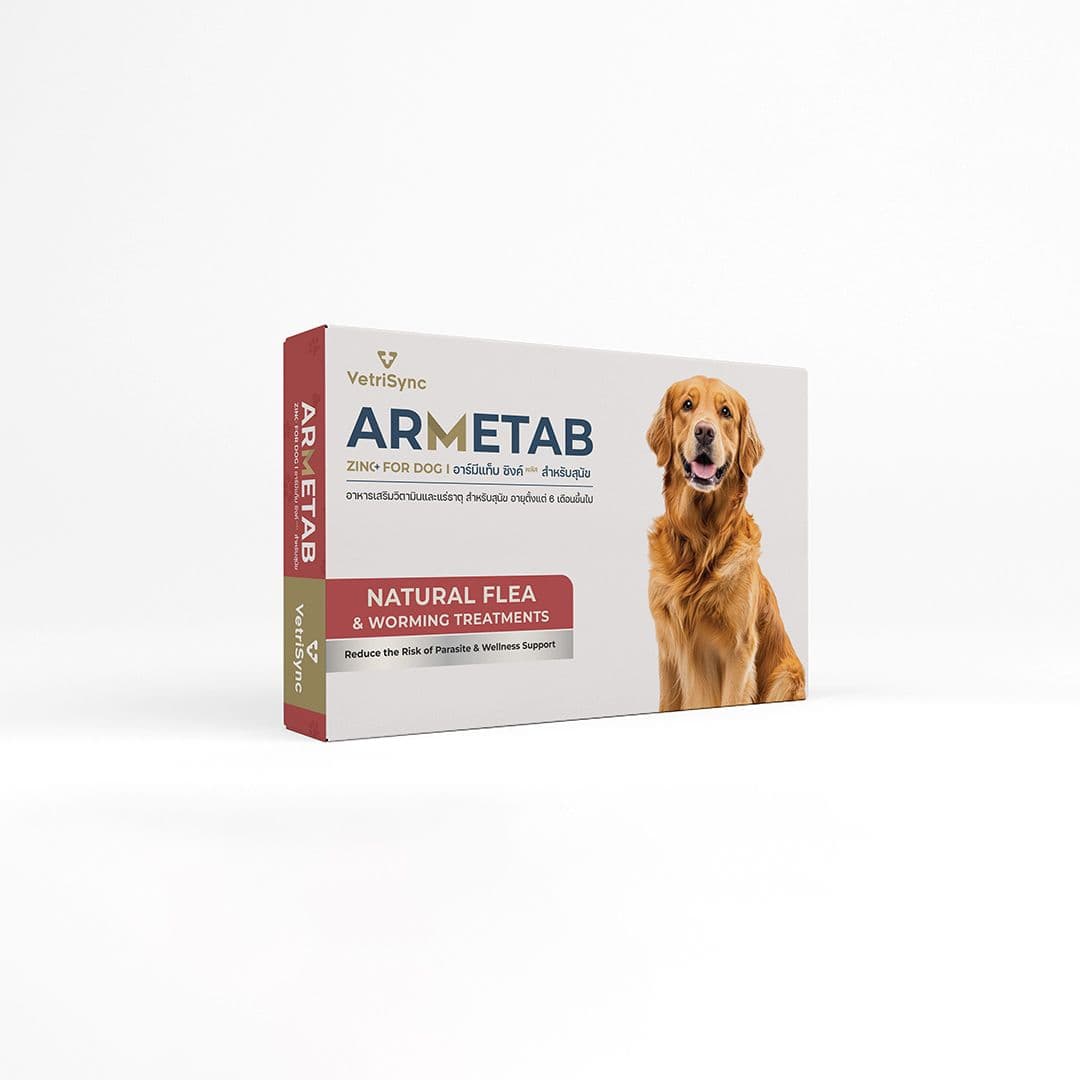 VetriSync Armetab Zinc+ for Dogs อาหารเสริมวิตามินและแร่ธาตุ สำหรับสุนัข อายุตั้งแต่ 6 เดือนขึ้นไป